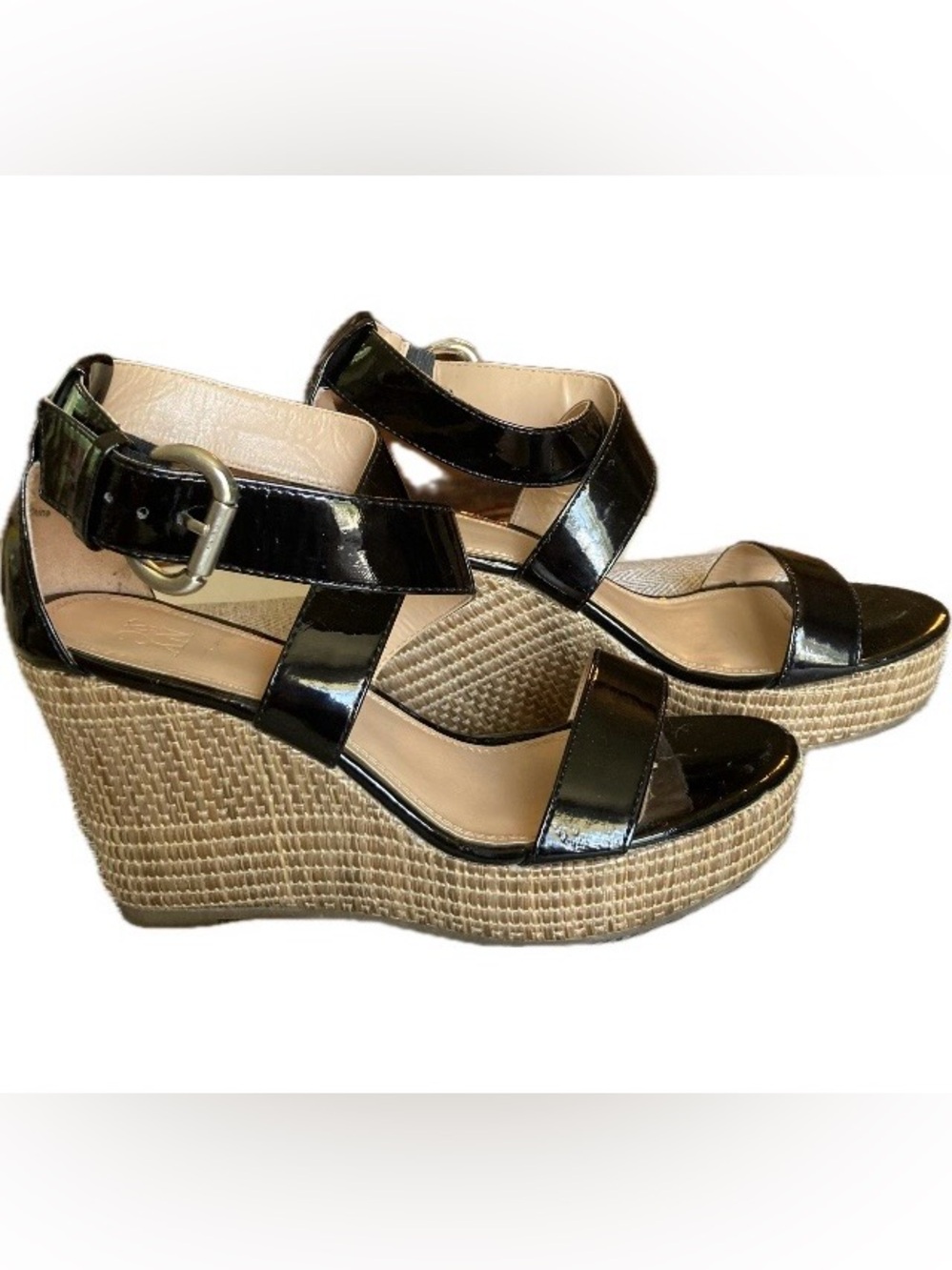 New York & Company NY&C Black Sandals 4”Wedge Heel Espadrille
Size 8